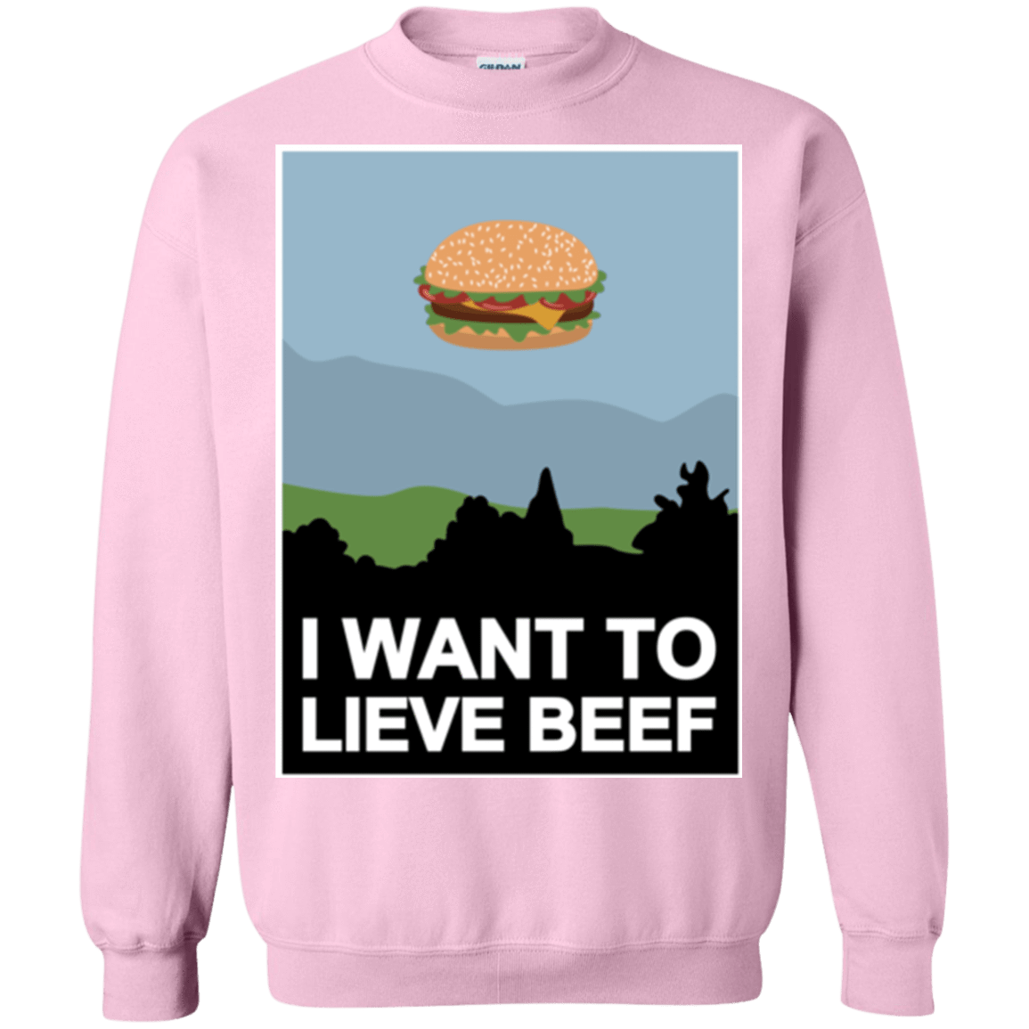 Sweatshirts Light Pink / Small I want to lieve beef Crewneck Sweatshirt