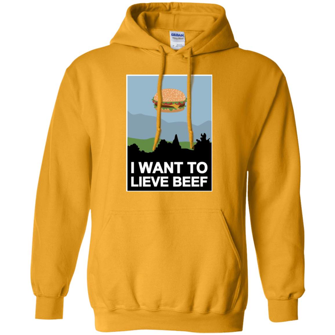 Sweatshirts Gold / Small I want to lieve beef Pullover Hoodie