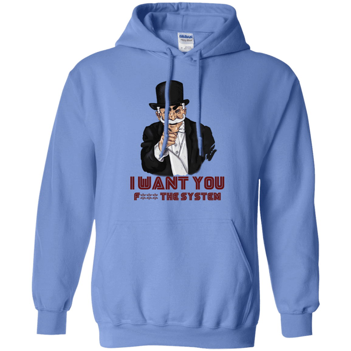 Sweatshirts Carolina Blue / S i want you f3ck the system Pullover Hoodie