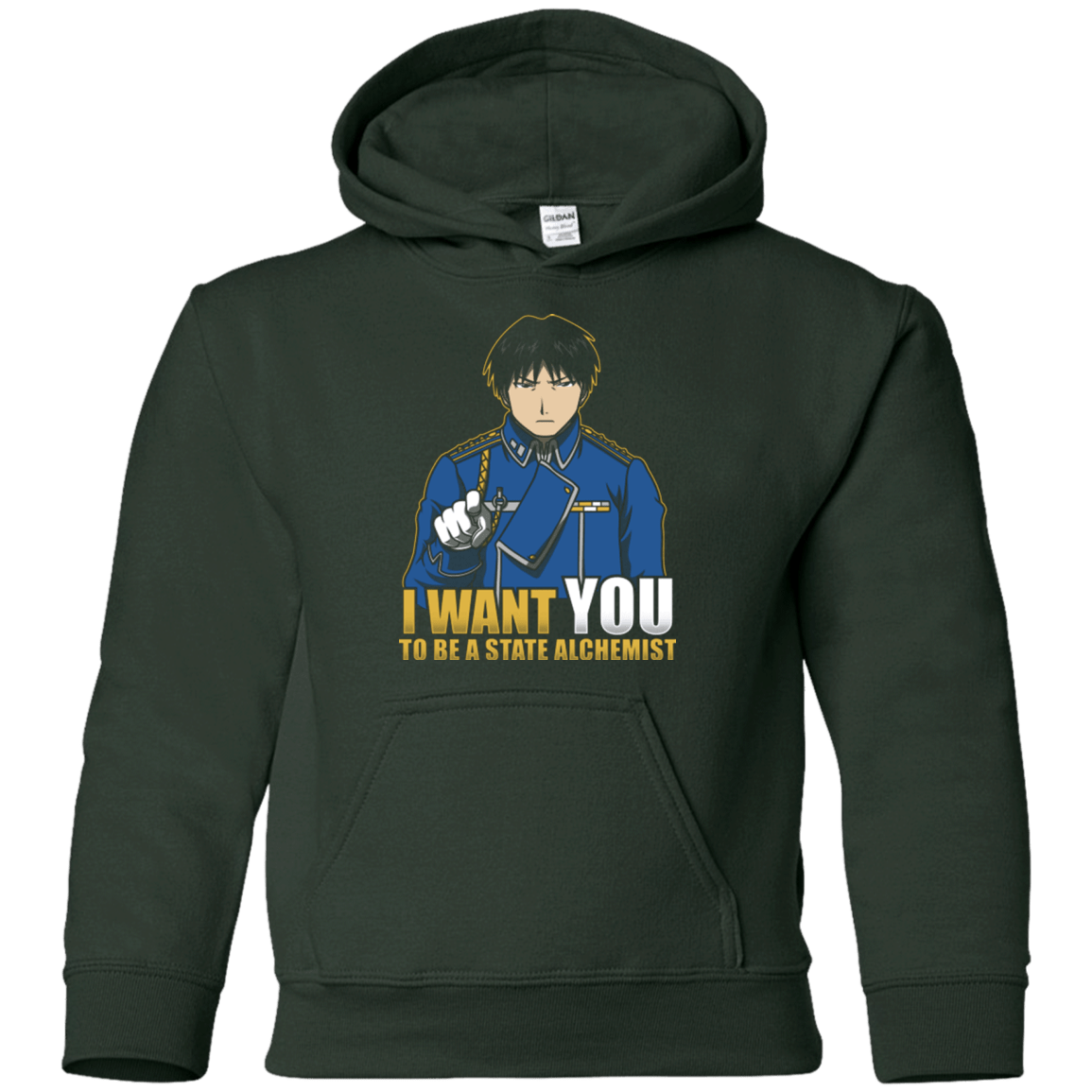 Sweatshirts Forest Green / YS I Want You To Be A State Alchemist Youth Hoodie