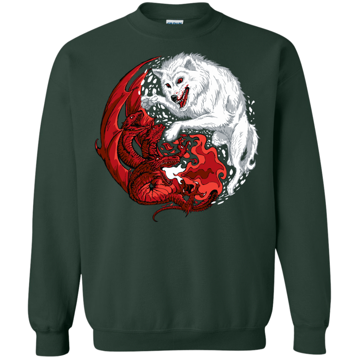 Sweatshirts Forest Green / Small Ice and Fire Crewneck Sweatshirt