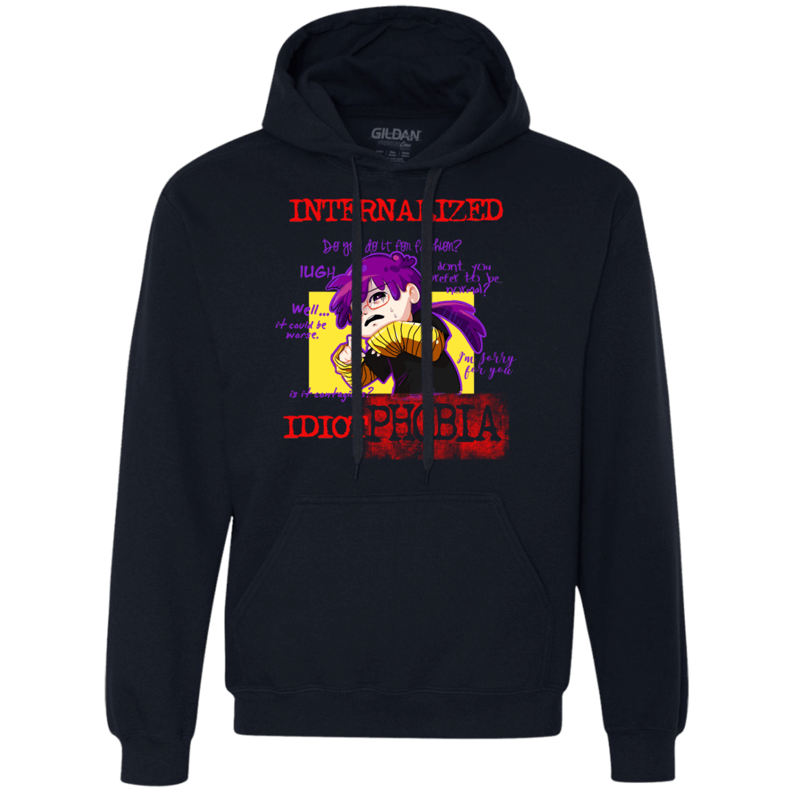 Sweatshirts Navy / Small Idiot phobia Premium Fleece Hoodie