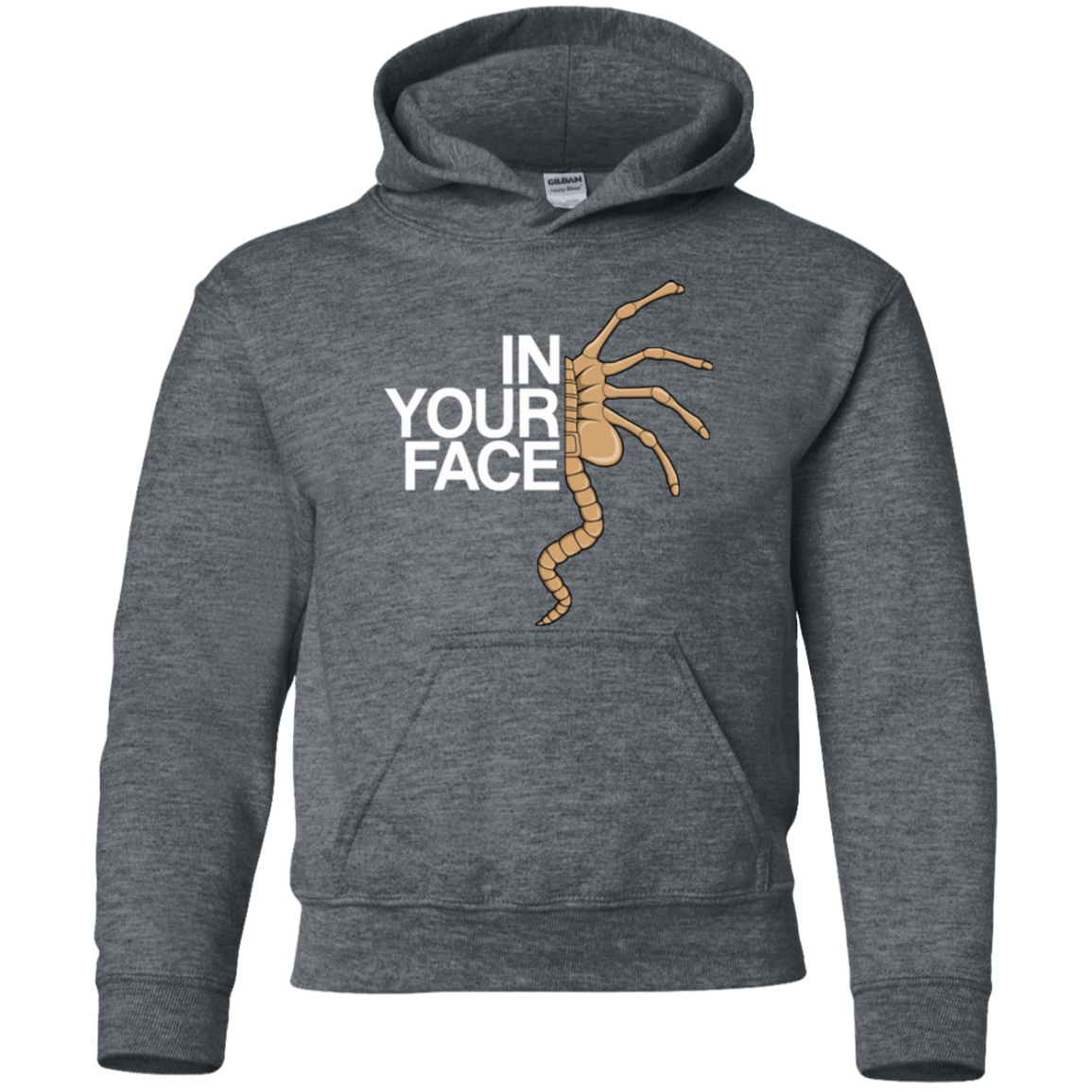 Sweatshirts Dark Heather / YS IN YOUR FACE Youth Hoodie