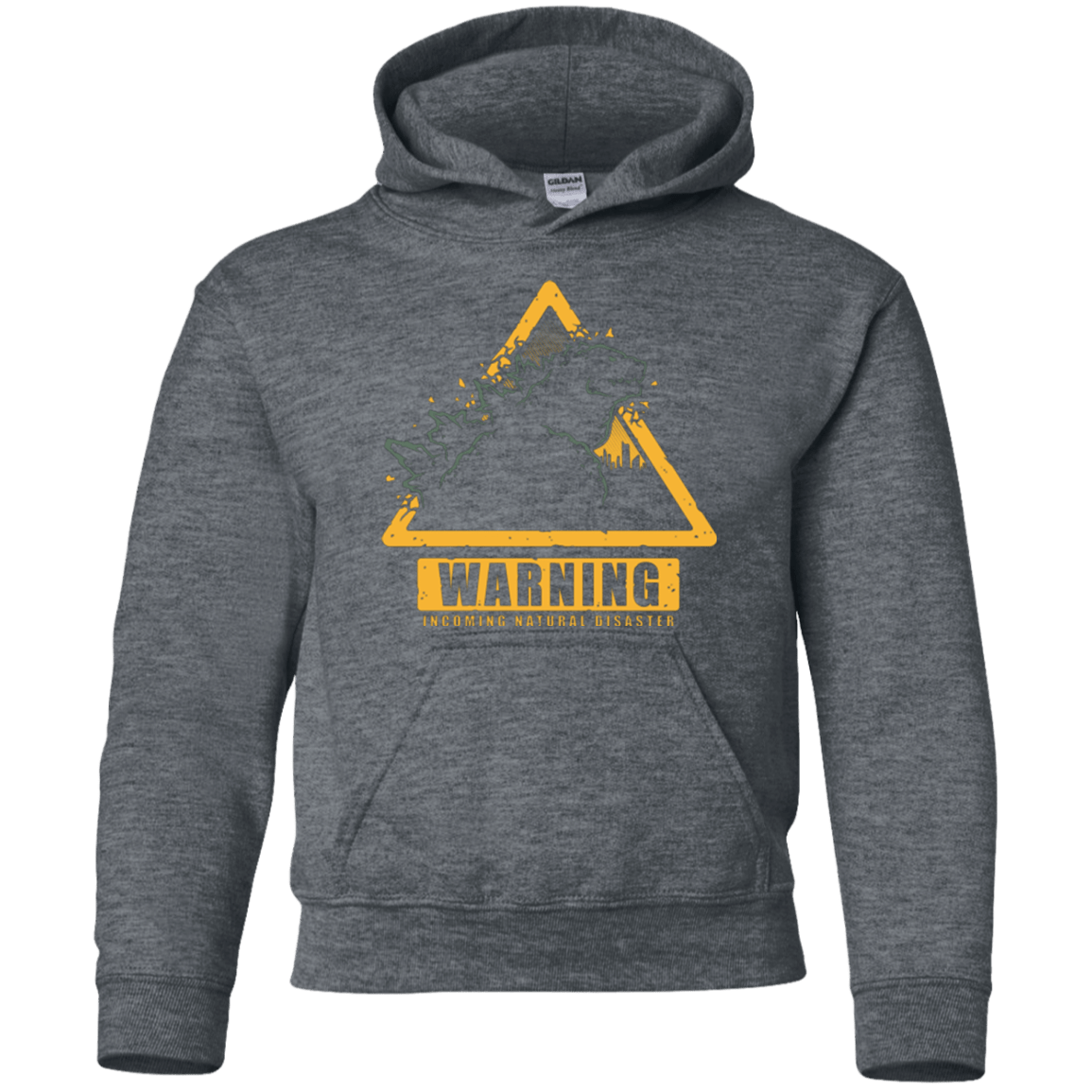 Sweatshirts Dark Heather / YS Incoming Natural Disaster Youth Hoodie