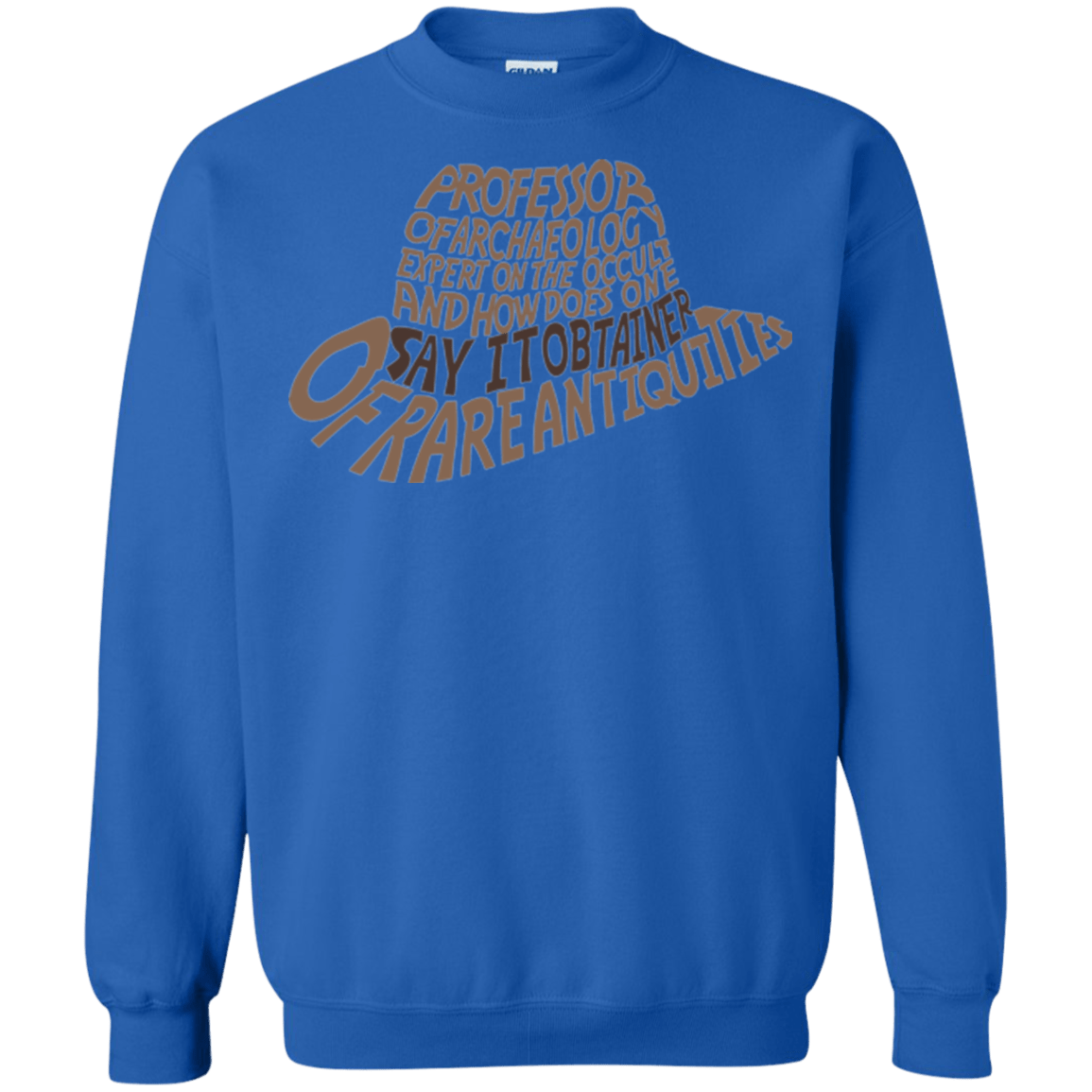 Sweatshirts Royal / Small Indiana hat Crewneck Sweatshirt