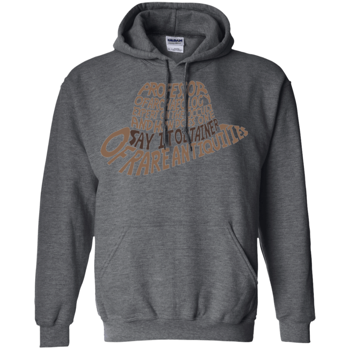 Sweatshirts Dark Heather / Small Indiana hat Pullover Hoodie