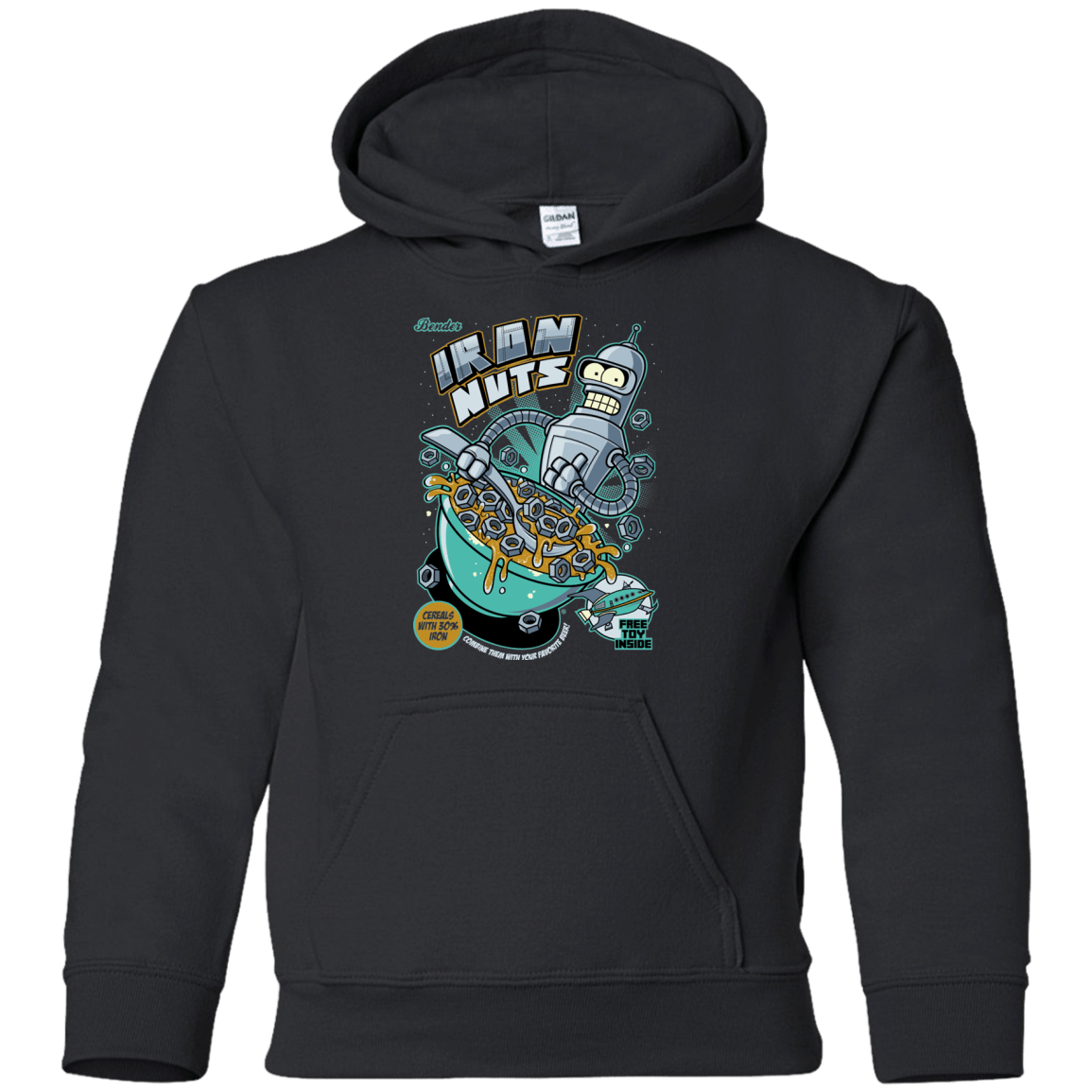 Sweatshirts Black / YS Iron Nuts Youth Hoodie