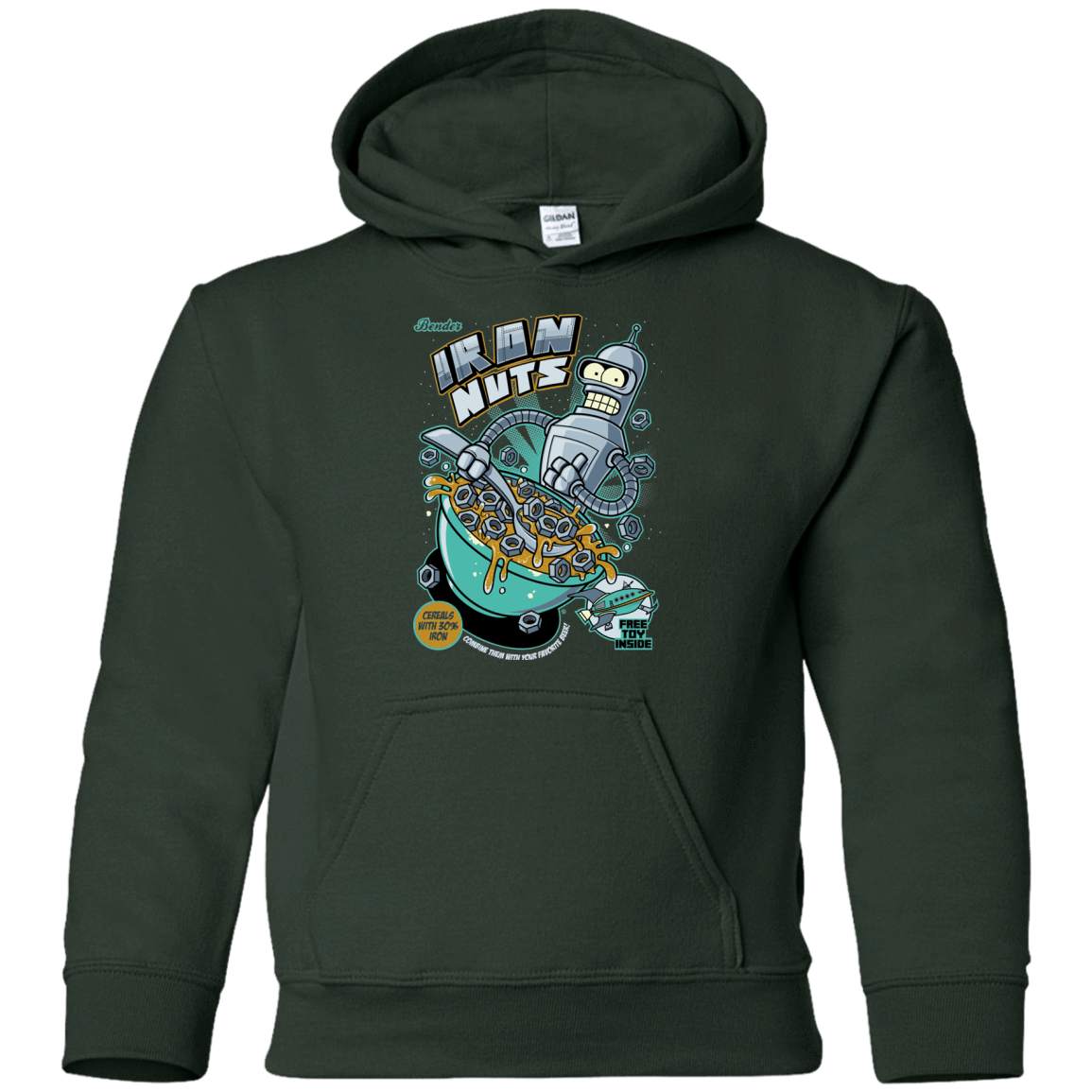 Sweatshirts Forest Green / YS Iron Nuts Youth Hoodie