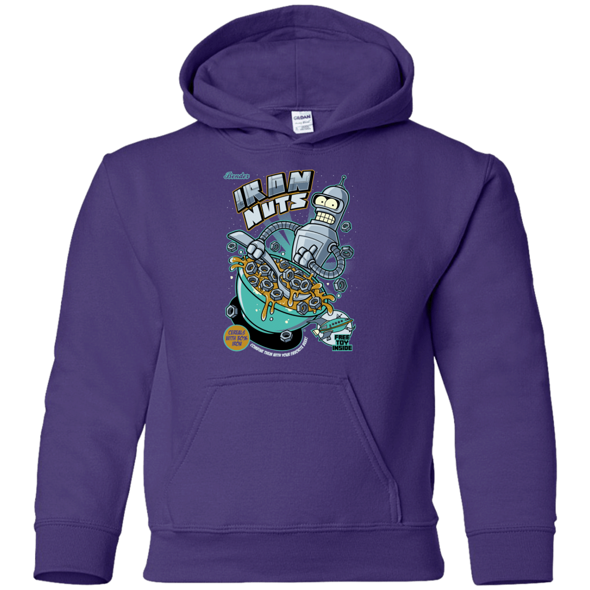 Sweatshirts Purple / YS Iron Nuts Youth Hoodie