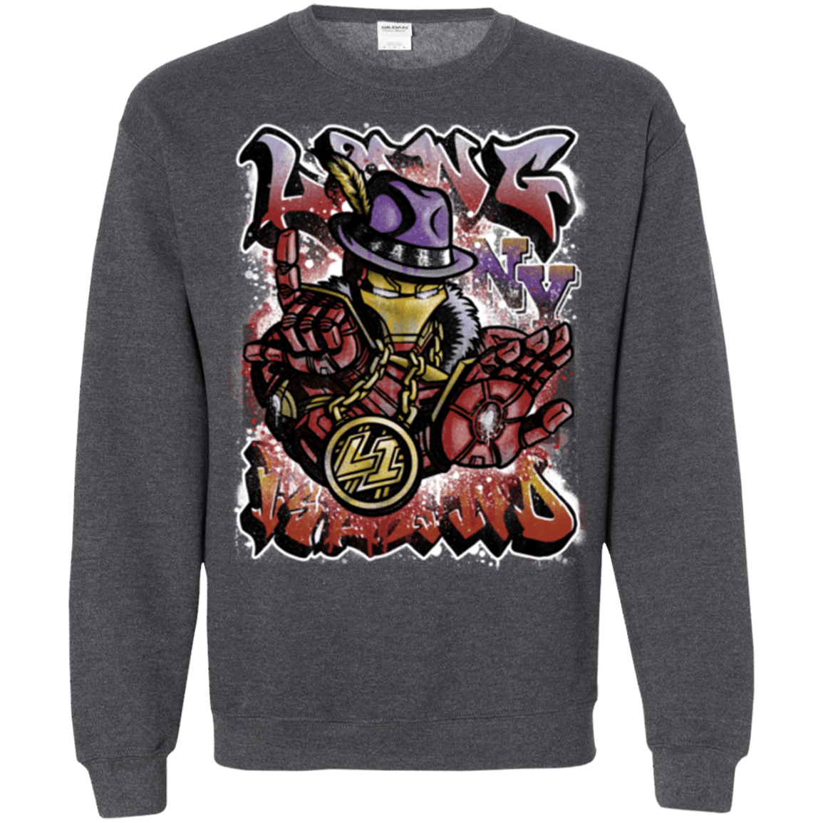 Sweatshirts Dark Heather / Small Ironman Long Island Crewneck Sweatshirt