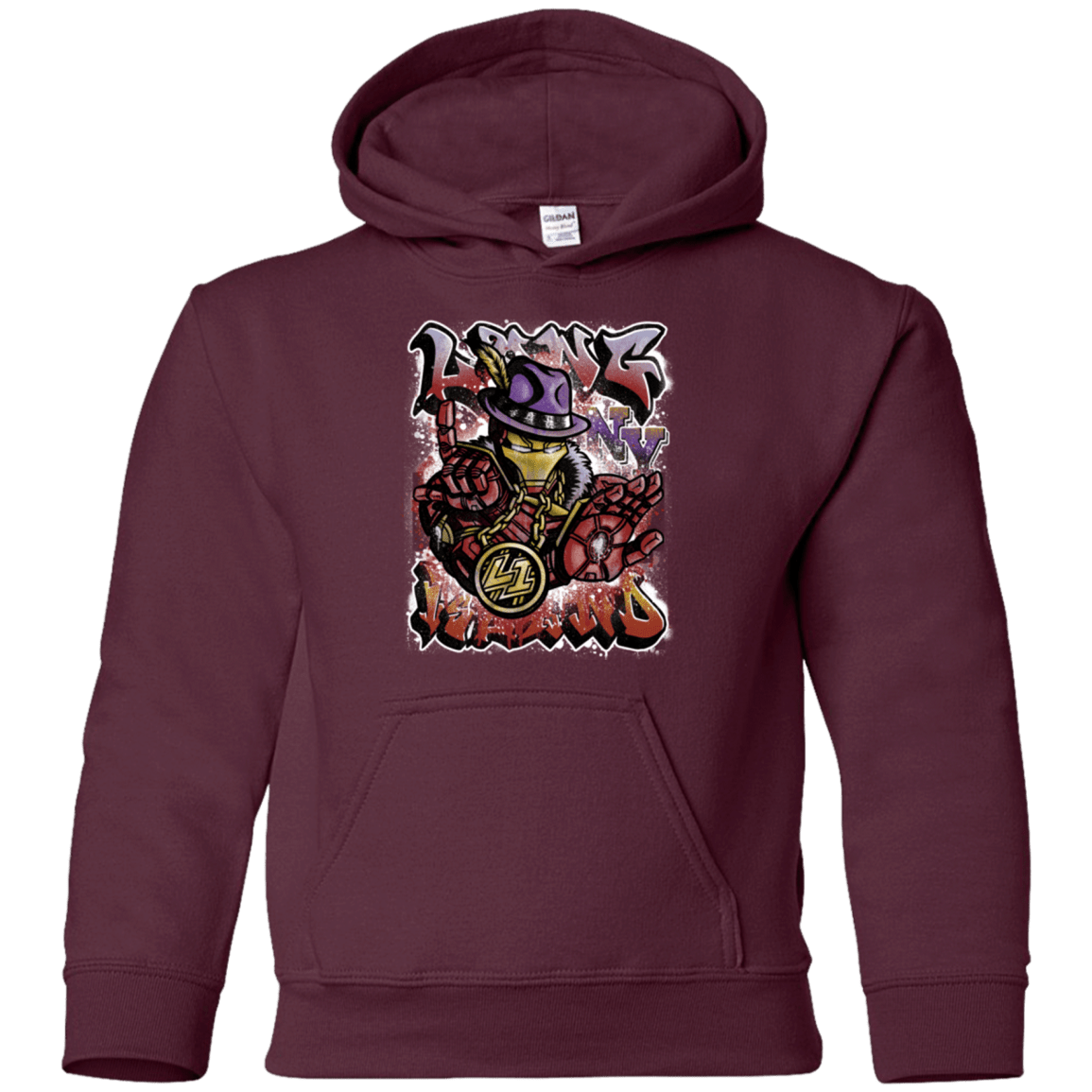 Sweatshirts Maroon / YS Ironman Long Island Youth Hoodie