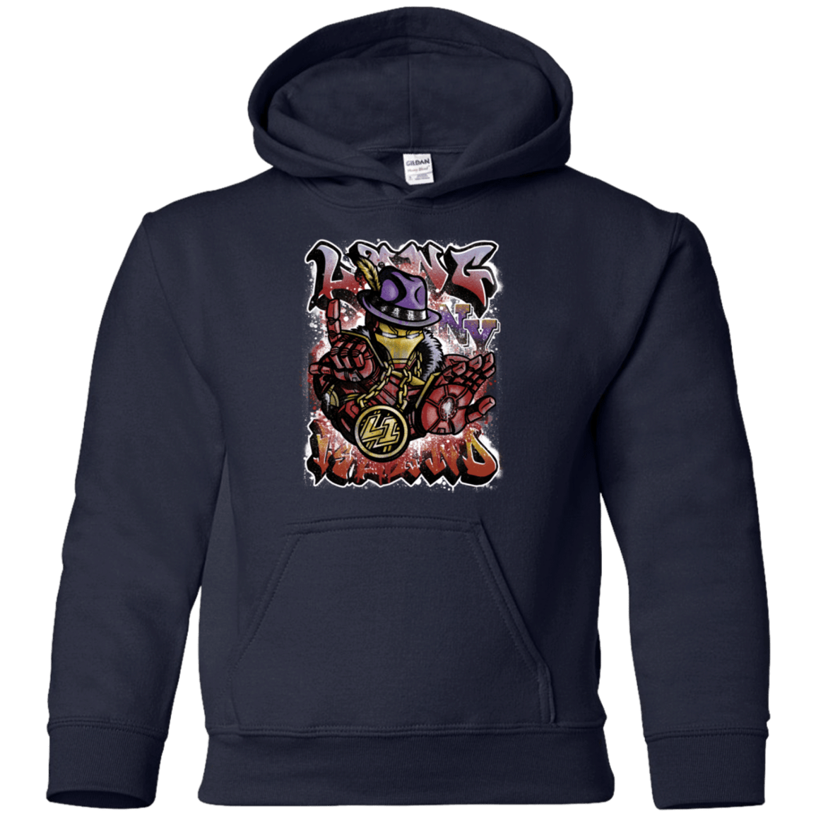 Sweatshirts Navy / YS Ironman Long Island Youth Hoodie