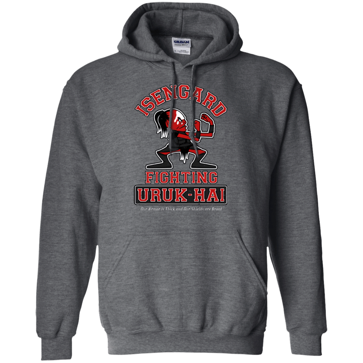 Sweatshirts Dark Heather / Small ISENGARD FIGHTING URUKHAI Pullover Hoodie