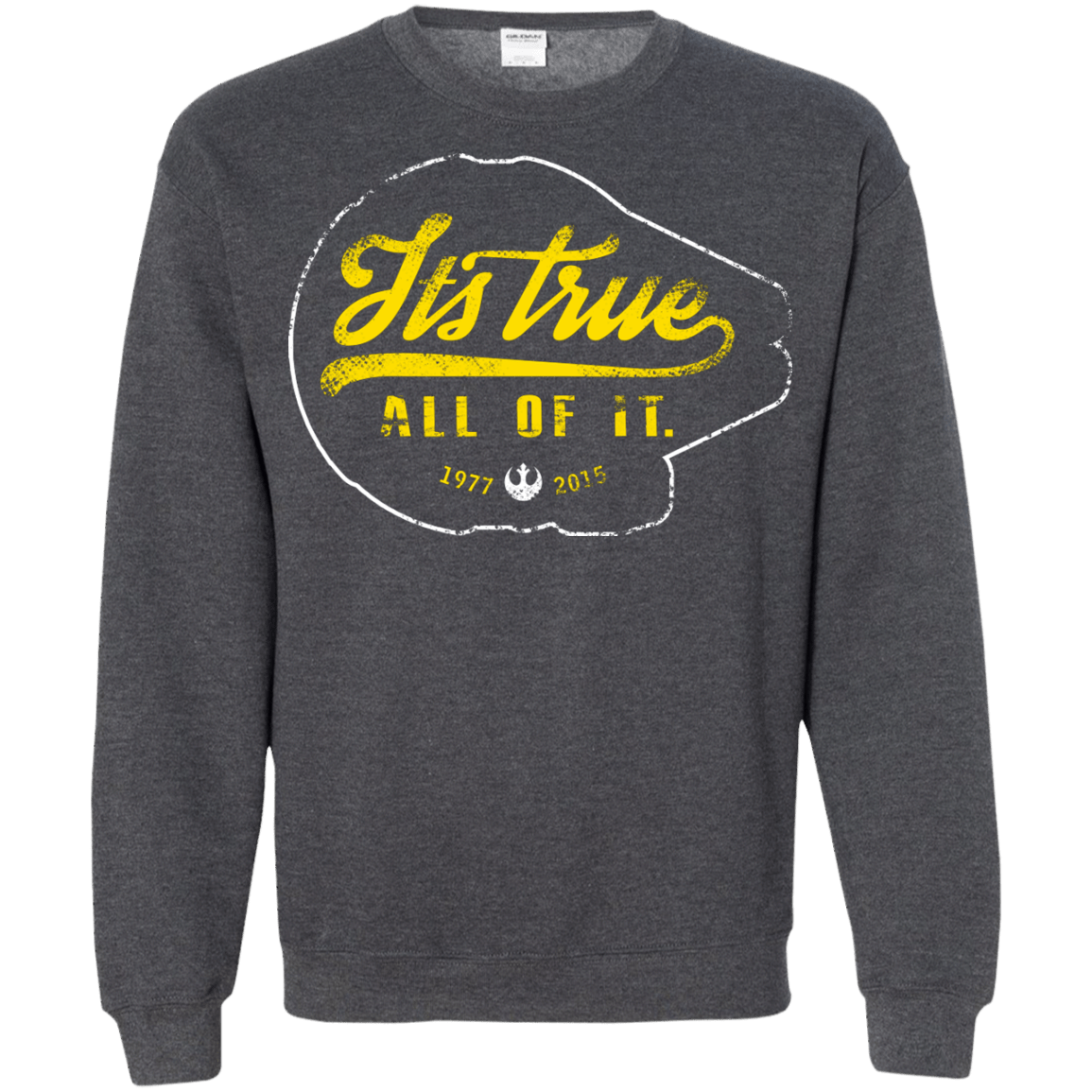 Sweatshirts Dark Heather / S Its True Crewneck Sweatshirt