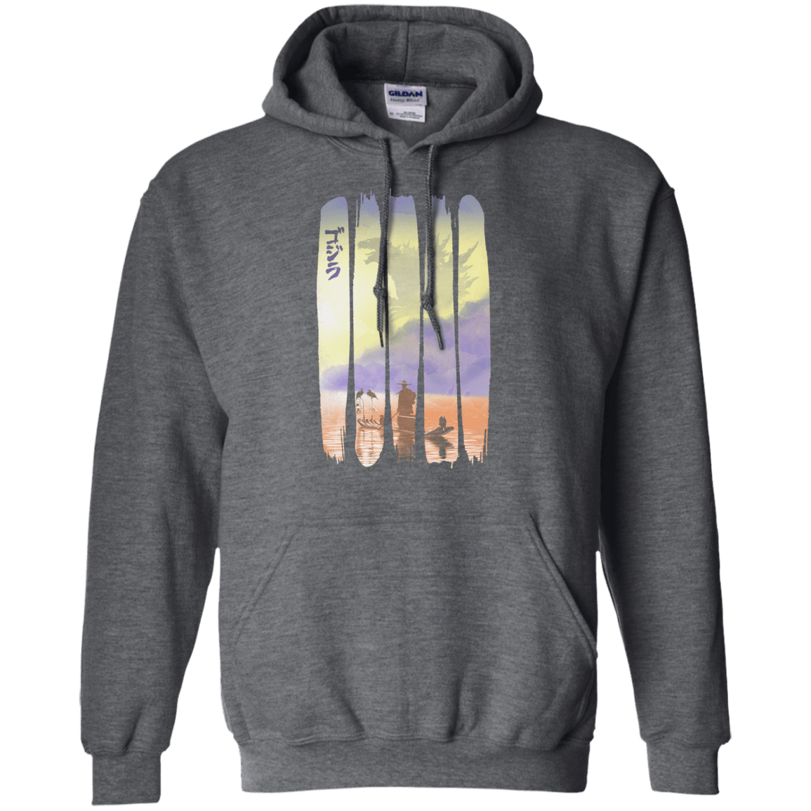 Sweatshirts Dark Heather / S Japanese Kaiju Pullover Hoodie