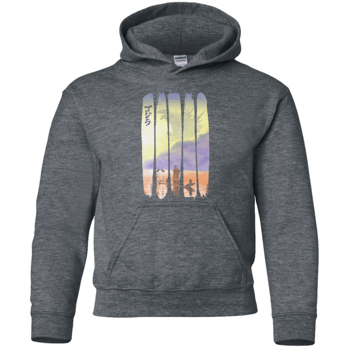 Sweatshirts Dark Heather / YS Japanese Kaiju Youth Hoodie