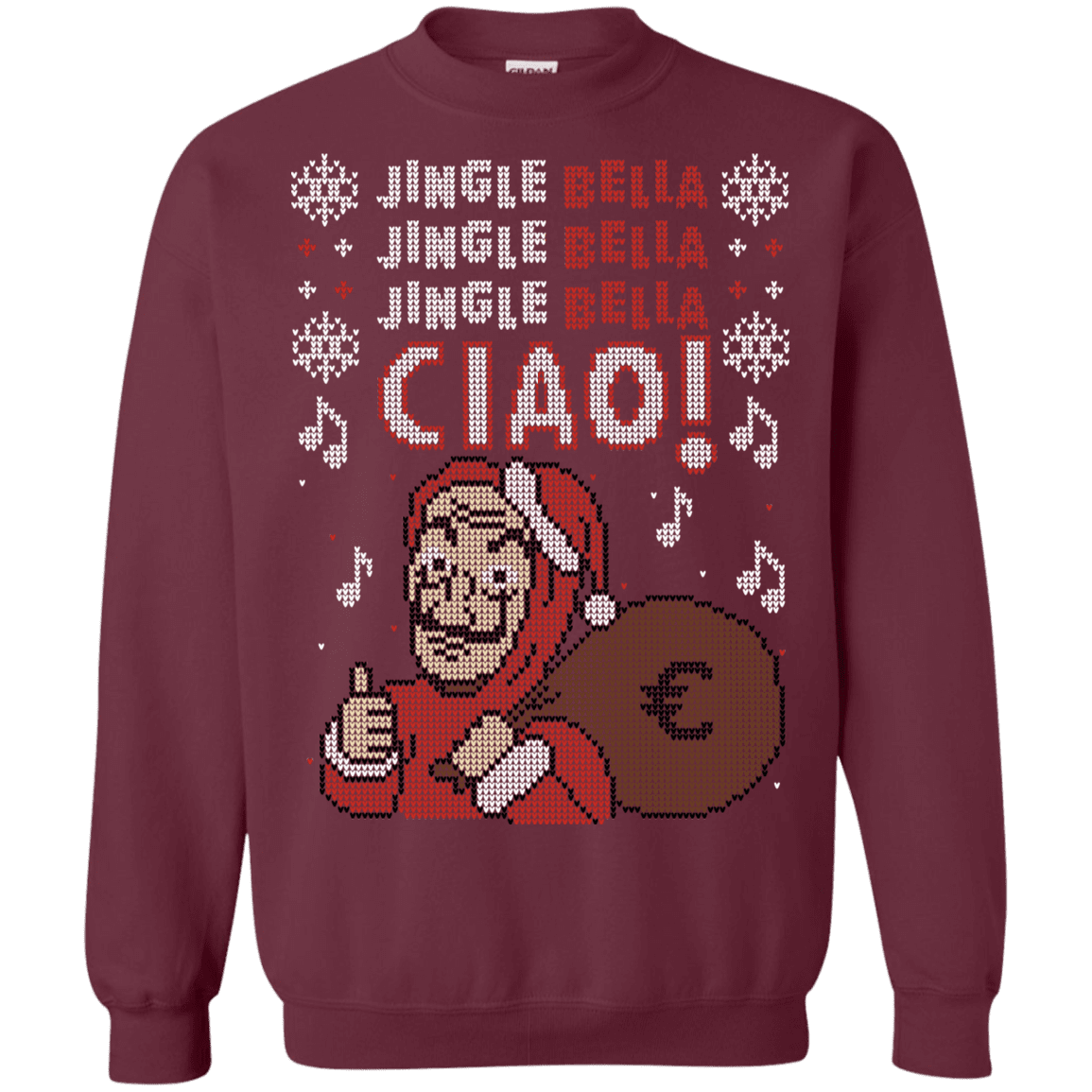 Sweatshirts Maroon / S Jingle Bella Ciao Crewneck Sweatshirt