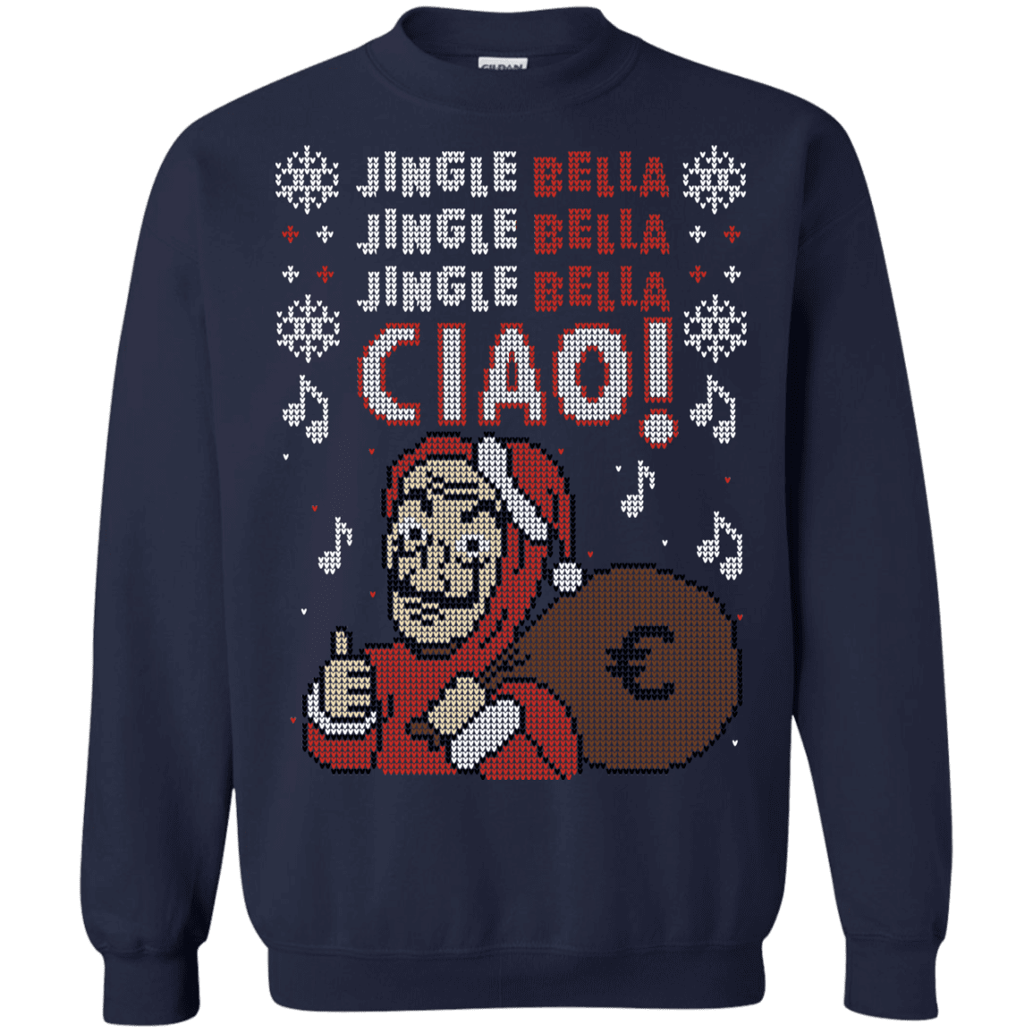 Sweatshirts Navy / S Jingle Bella Ciao Crewneck Sweatshirt