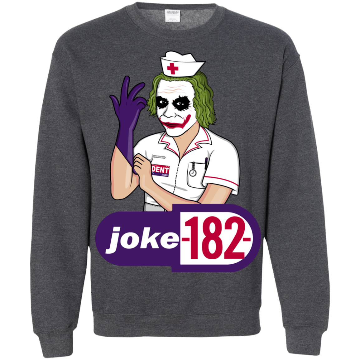 Sweatshirts Dark Heather / Small Joke182 Crewneck Sweatshirt