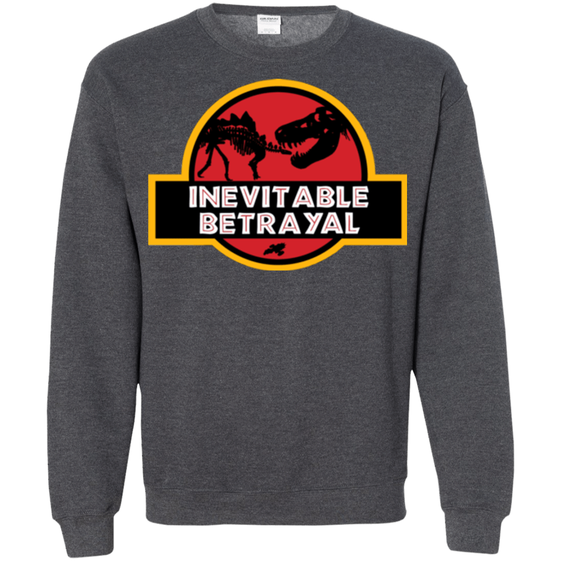 Sweatshirts Dark Heather / Small JURASSIC BETRAYAL Crewneck Sweatshirt