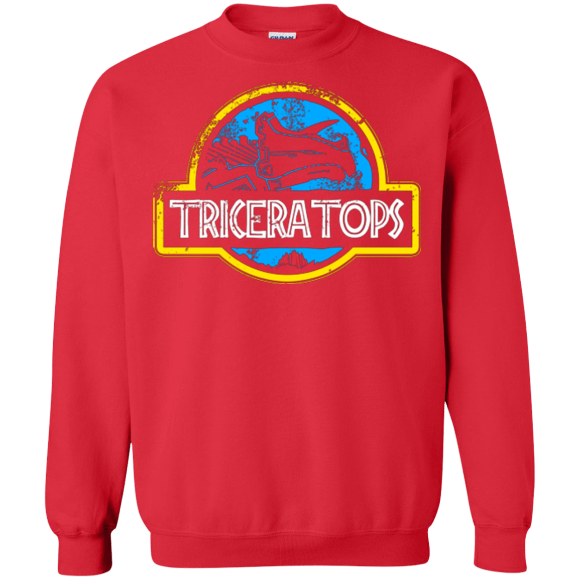 Sweatshirts Red / Small Jurassic Power Blue Crewneck Sweatshirt