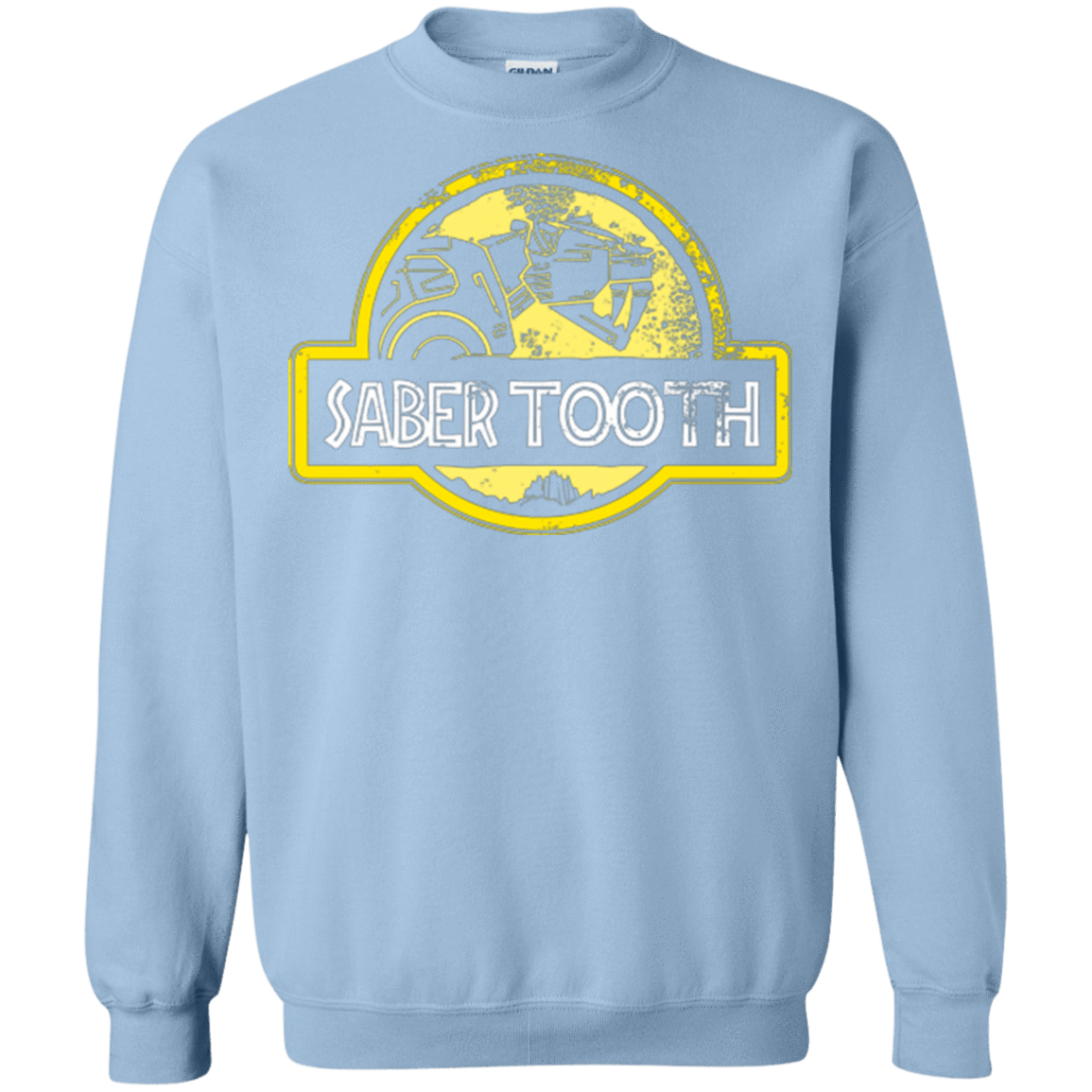 Sweatshirts Light Blue / Small Jurassic Power Yellow Crewneck Sweatshirt