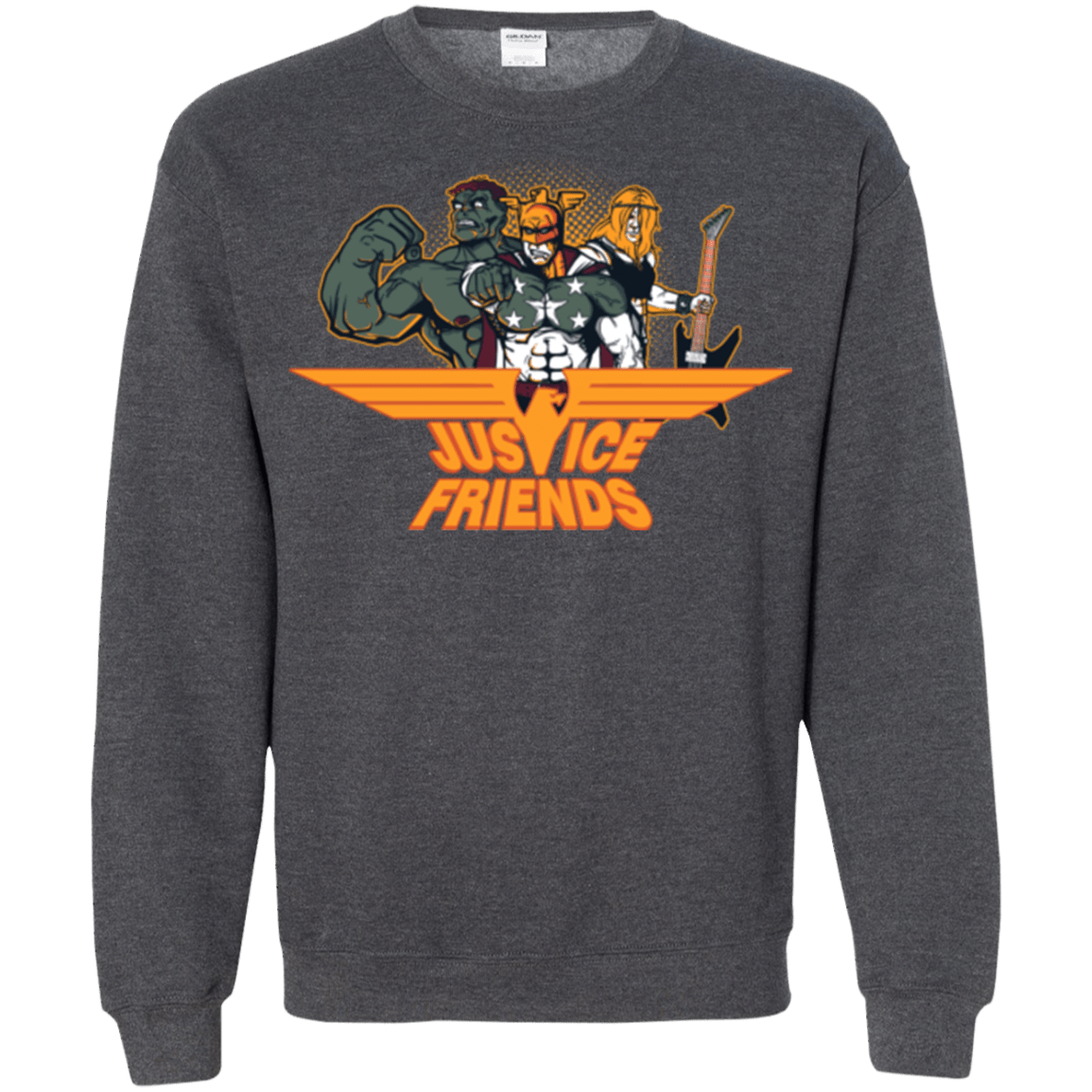 Sweatshirts Dark Heather / S Justice Friends Crewneck Sweatshirt