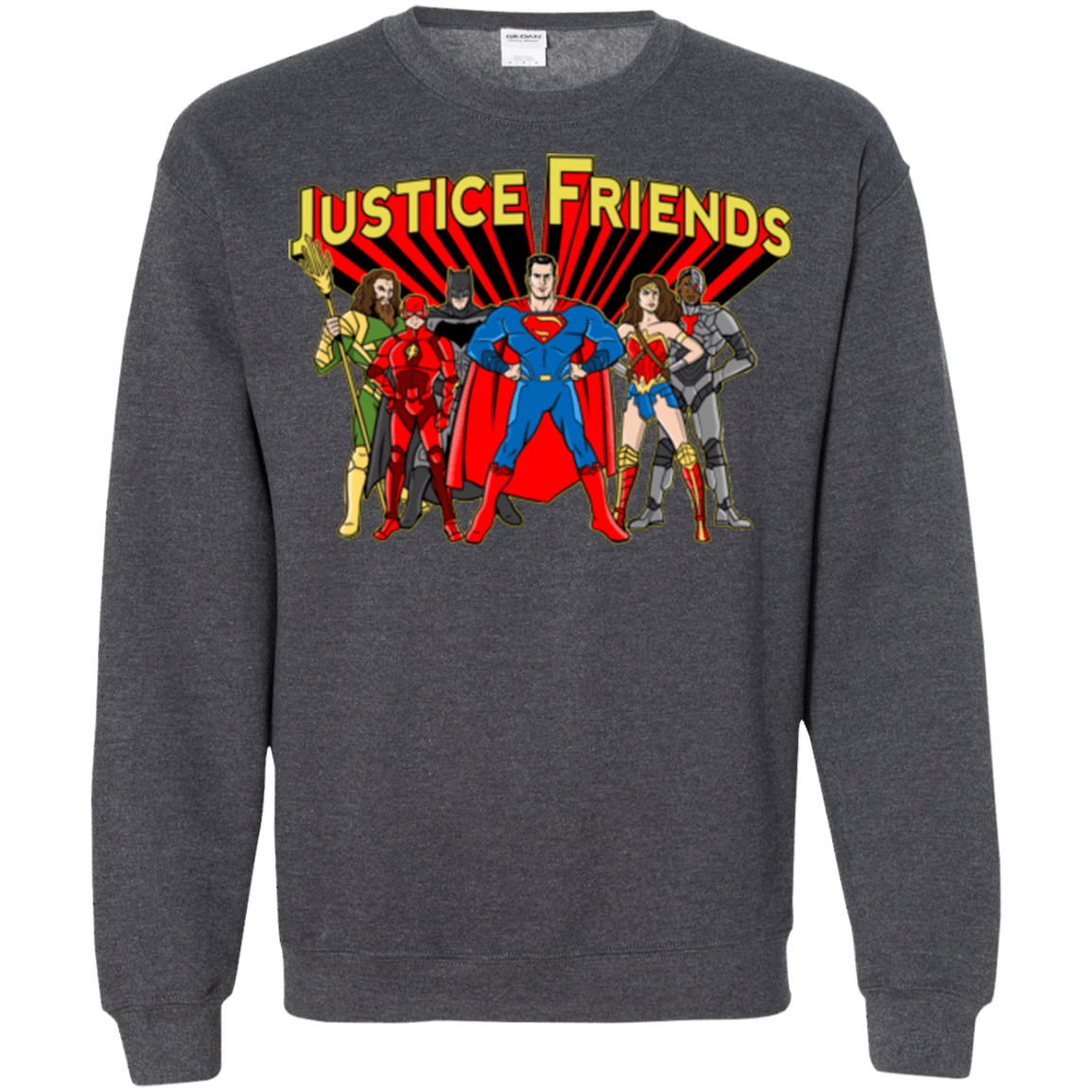 Sweatshirts Dark Heather / Small Justice Friends Crewneck Sweatshirt