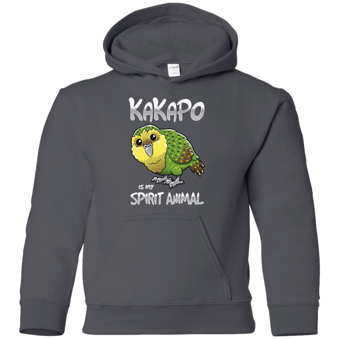 Sweatshirts Charcoal / YS Kakapo Spirit Animal Youth Hoodie
