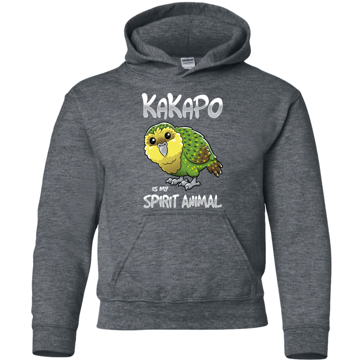Sweatshirts Dark Heather / YS Kakapo Spirit Animal Youth Hoodie