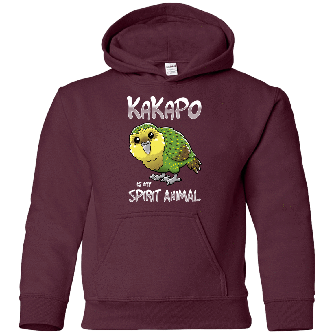 Sweatshirts Maroon / YS Kakapo Spirit Animal Youth Hoodie