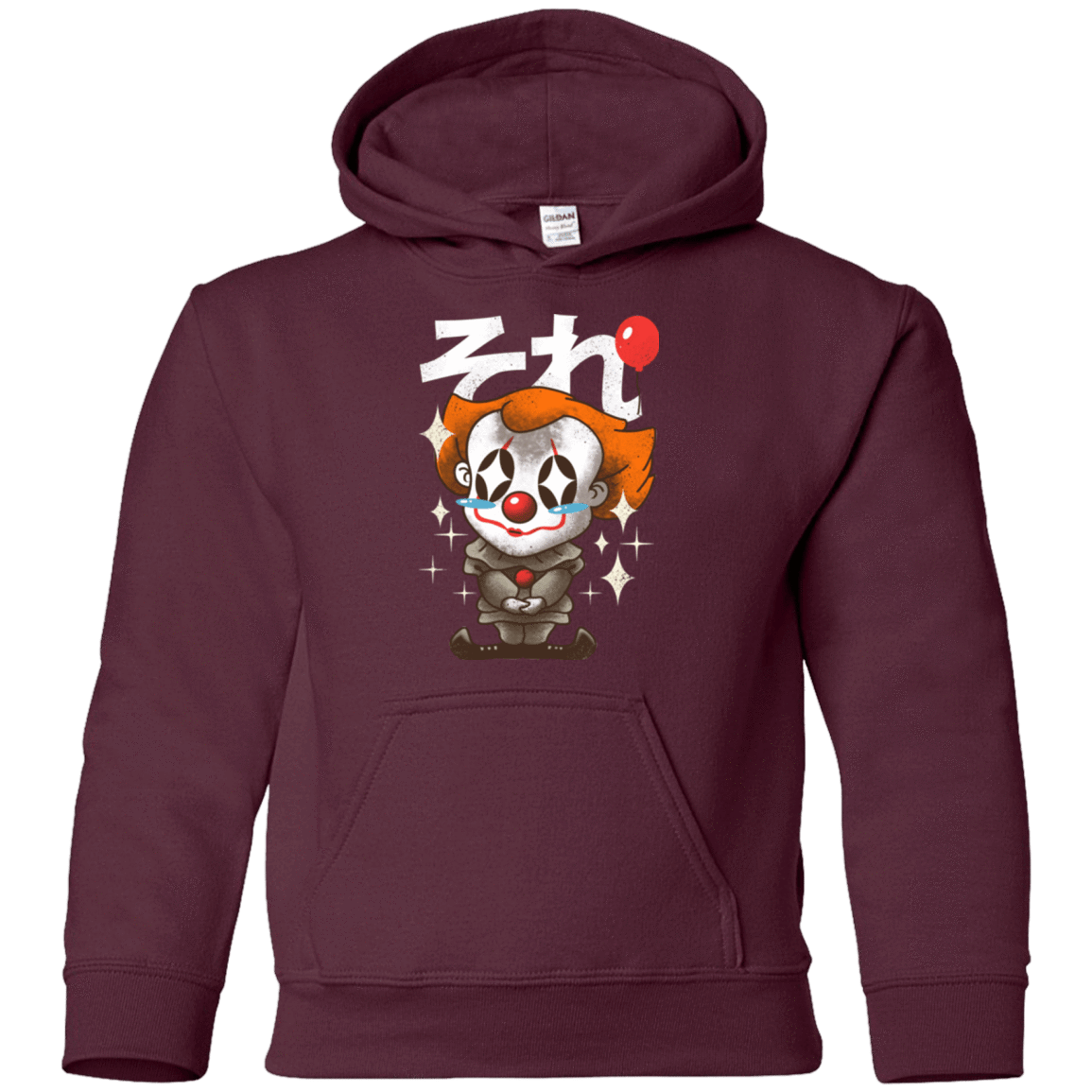 Sweatshirts Maroon / YS Kawaii Clown Youth Hoodie