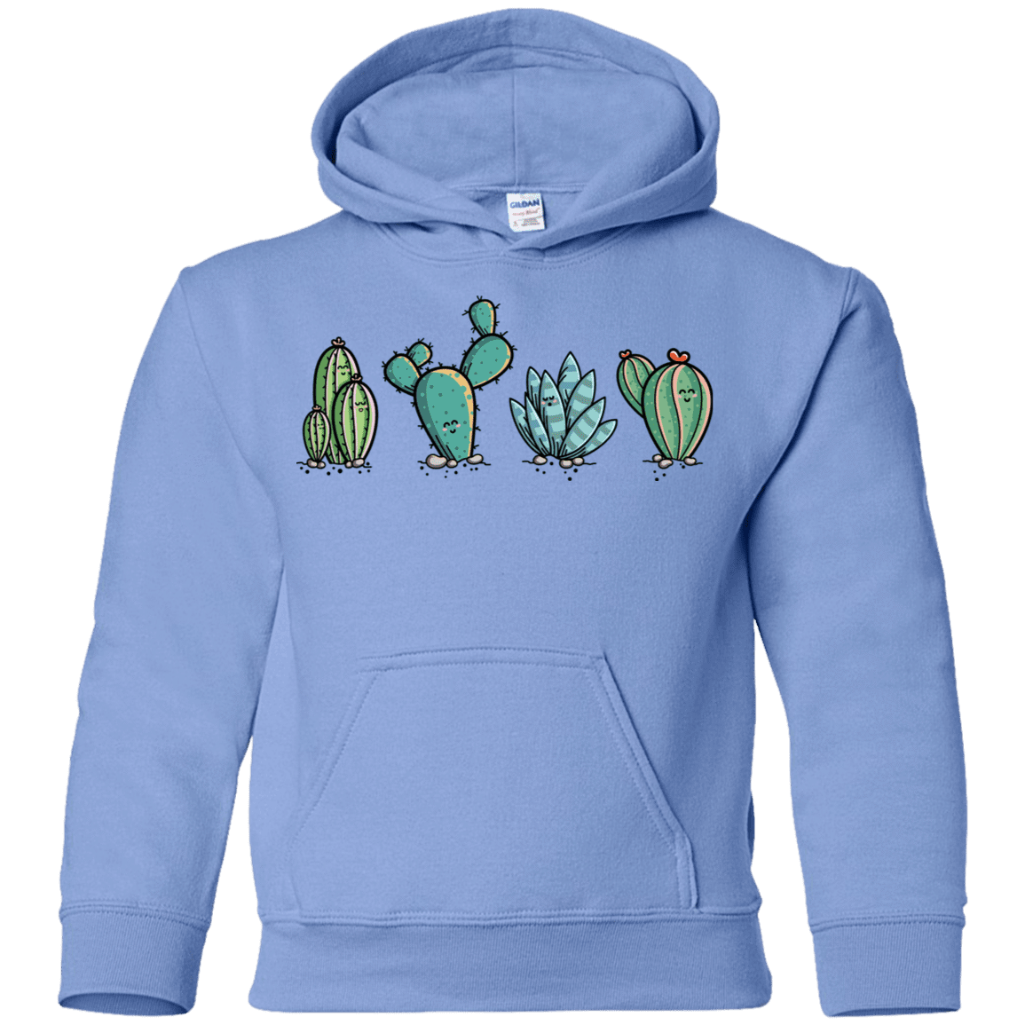 Sweatshirts Carolina Blue / YS Kawaii Cute Cactus Plants Youth Hoodie