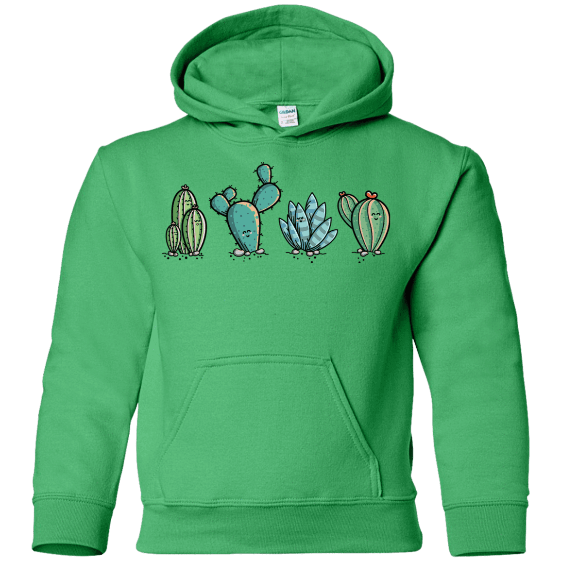 Sweatshirts Irish Green / YS Kawaii Cute Cactus Plants Youth Hoodie