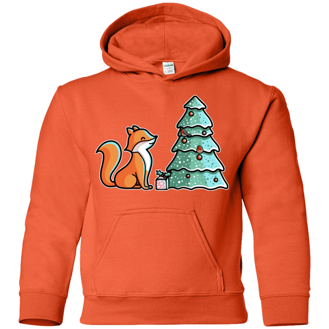 Sweatshirts Orange / YS Kawaii Cute Christmas Fox Youth Hoodie