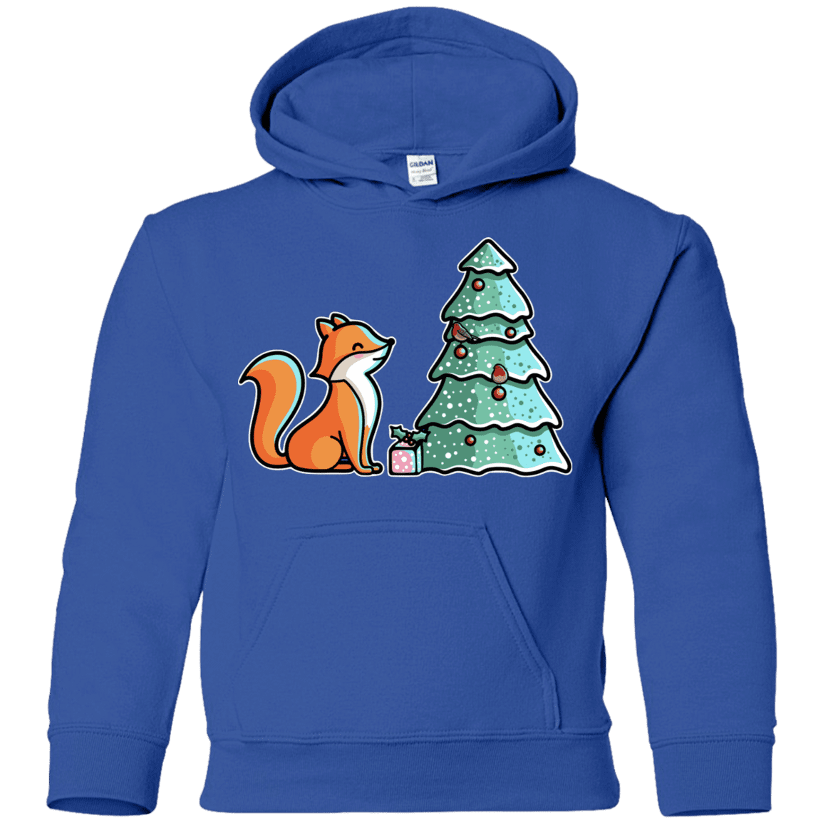 Sweatshirts Royal / YS Kawaii Cute Christmas Fox Youth Hoodie