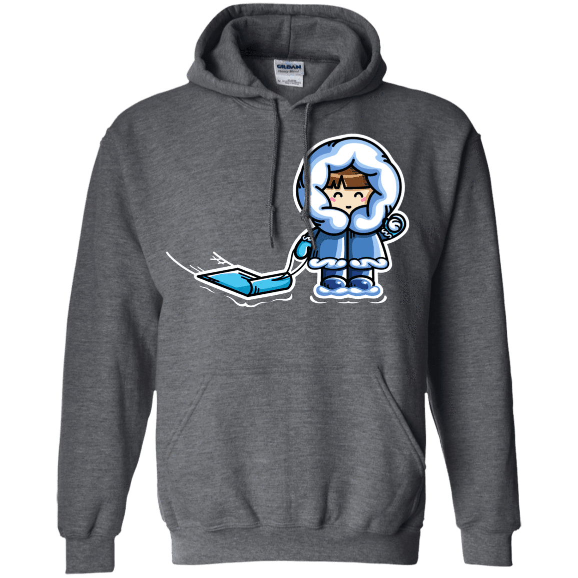 Sweatshirts Dark Heather / S Kawaii Cute Fun In The Snow Pullover Hoodie