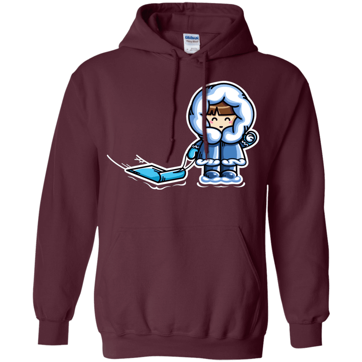 Sweatshirts Maroon / S Kawaii Cute Fun In The Snow Pullover Hoodie