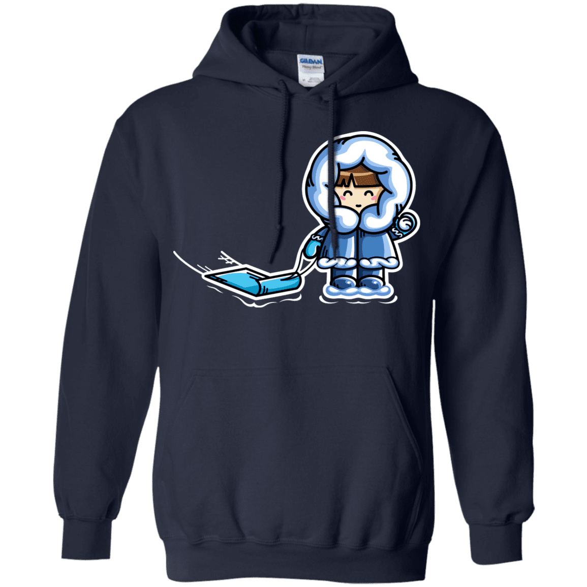 Sweatshirts Navy / S Kawaii Cute Fun In The Snow Pullover Hoodie