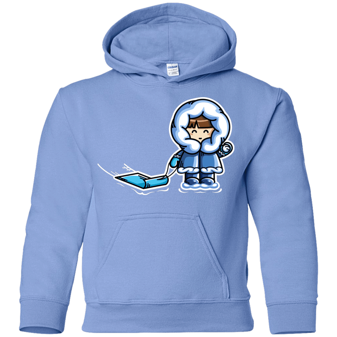 Sweatshirts Carolina Blue / YS Kawaii Cute Fun In The Snow Youth Hoodie