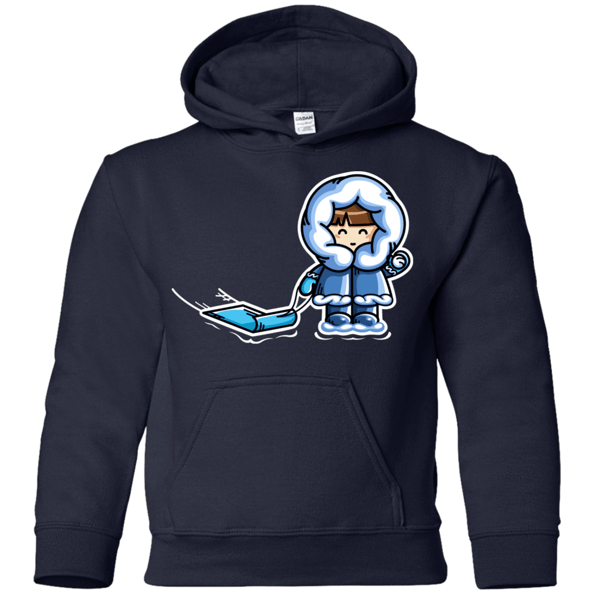 Sweatshirts Navy / YS Kawaii Cute Fun In The Snow Youth Hoodie