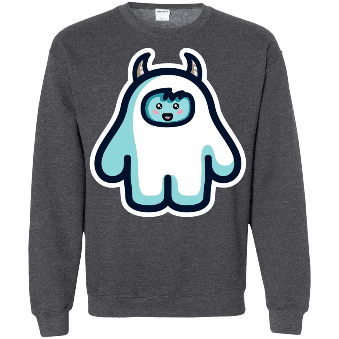 Sweatshirts Dark Heather / S Kawaii Cute Yeti Crewneck Sweatshirt