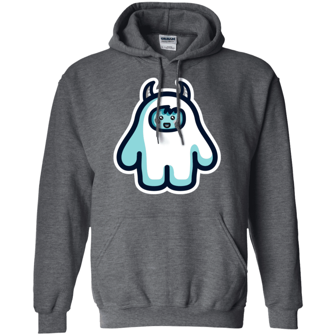 Sweatshirts Dark Heather / S Kawaii Cute Yeti Pullover Hoodie