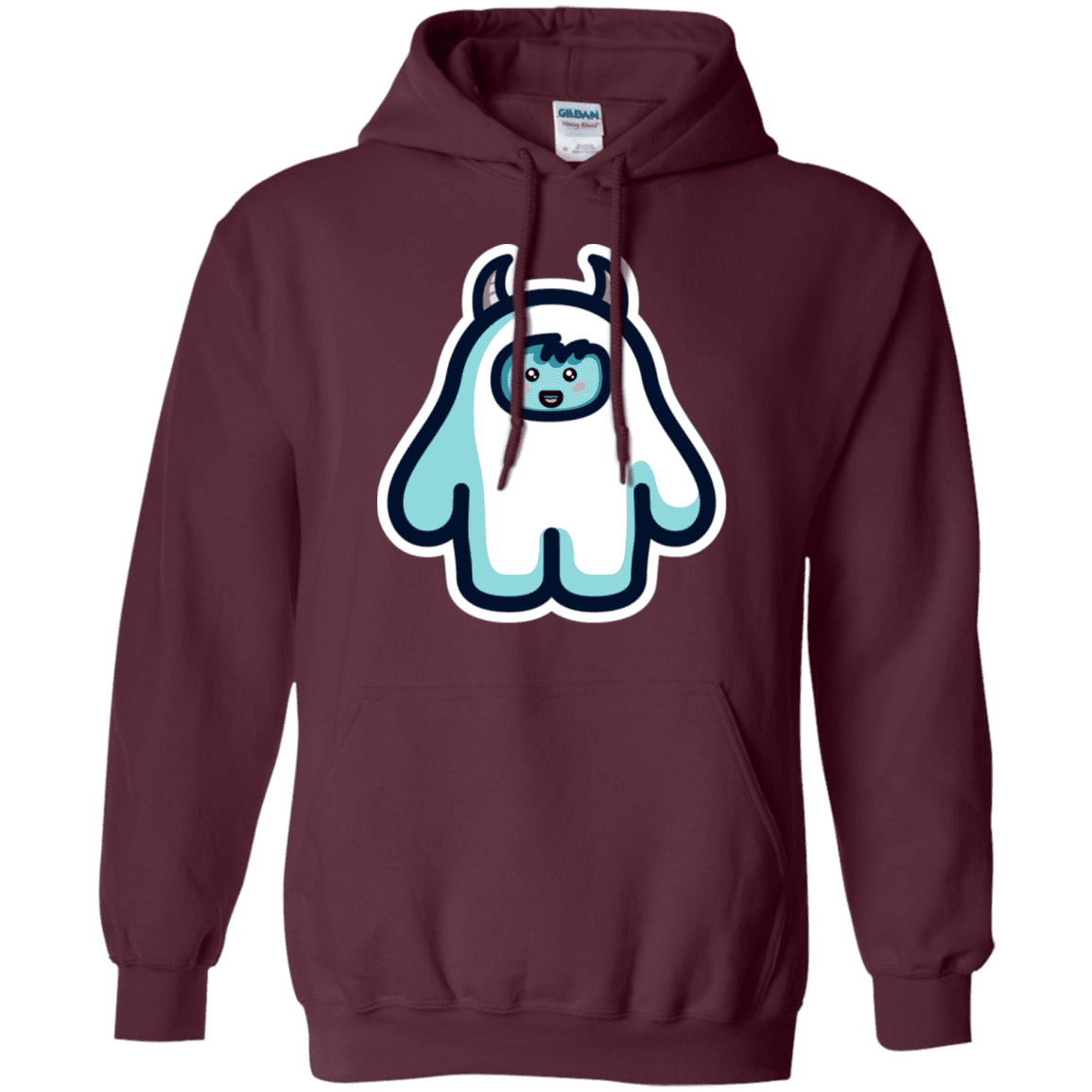 Sweatshirts Maroon / S Kawaii Cute Yeti Pullover Hoodie