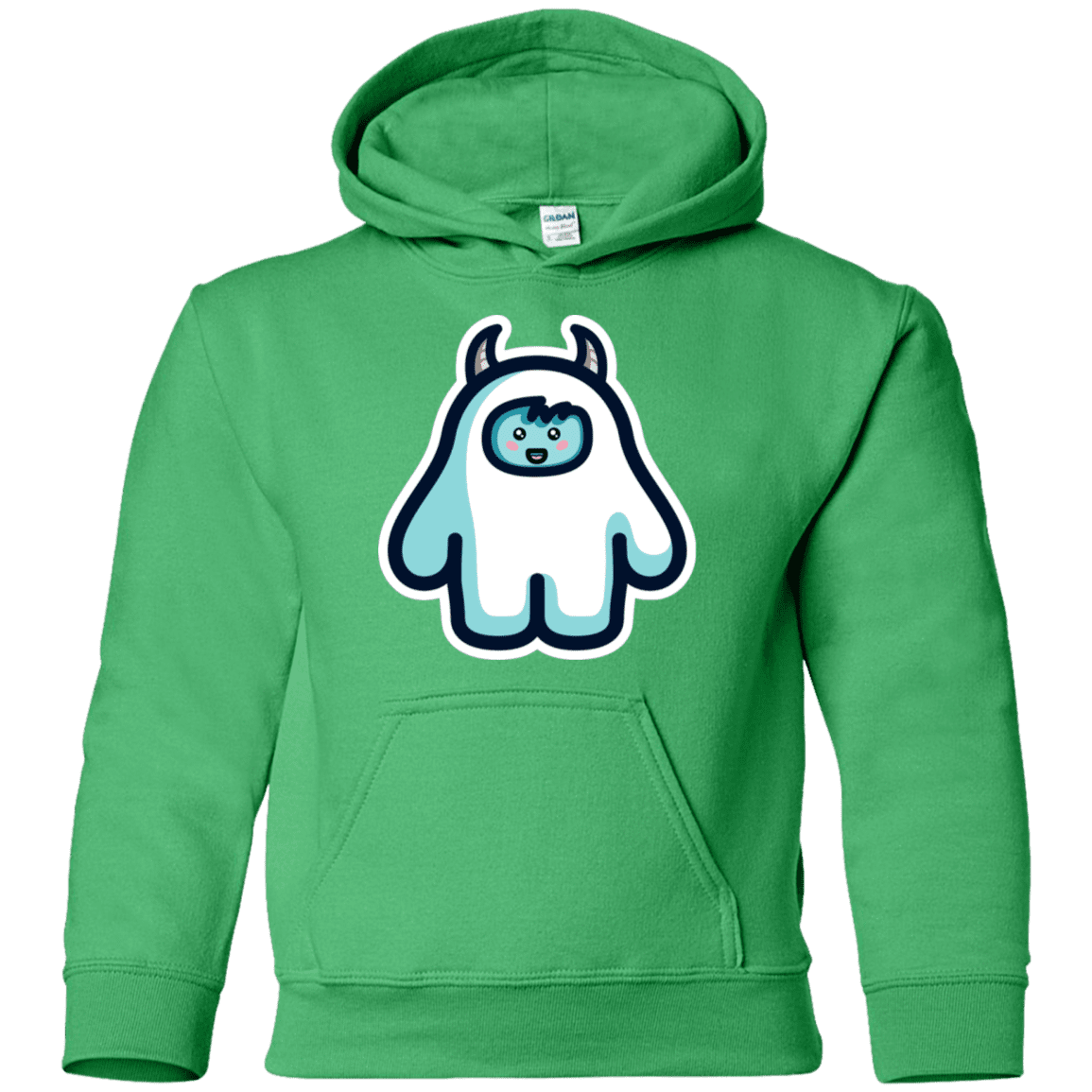 Sweatshirts Irish Green / YS Kawaii Cute Yeti Youth Hoodie