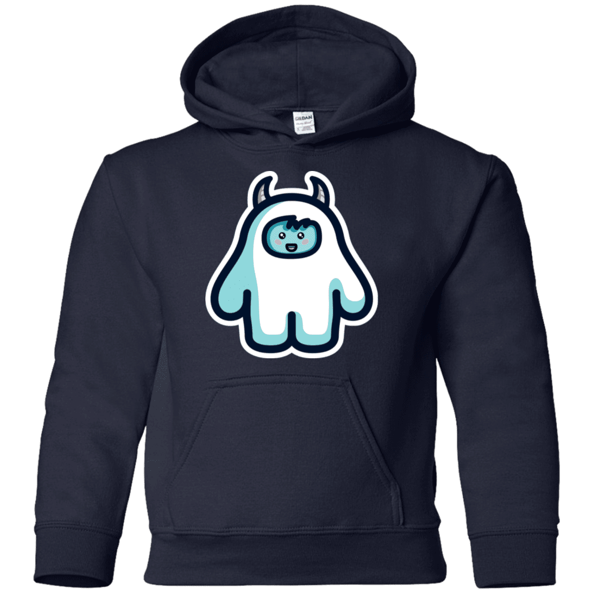 Sweatshirts Navy / YS Kawaii Cute Yeti Youth Hoodie