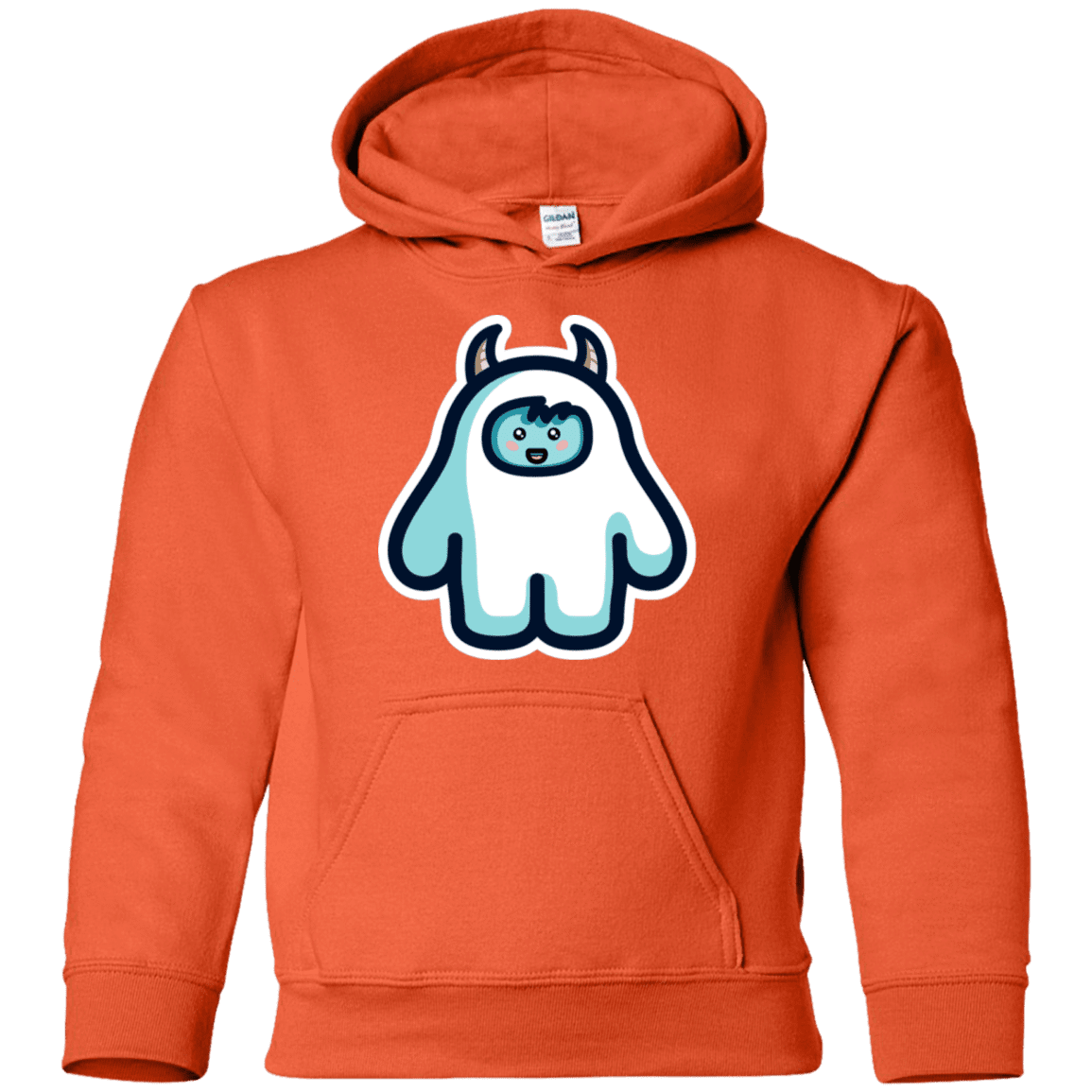 Sweatshirts Orange / YS Kawaii Cute Yeti Youth Hoodie
