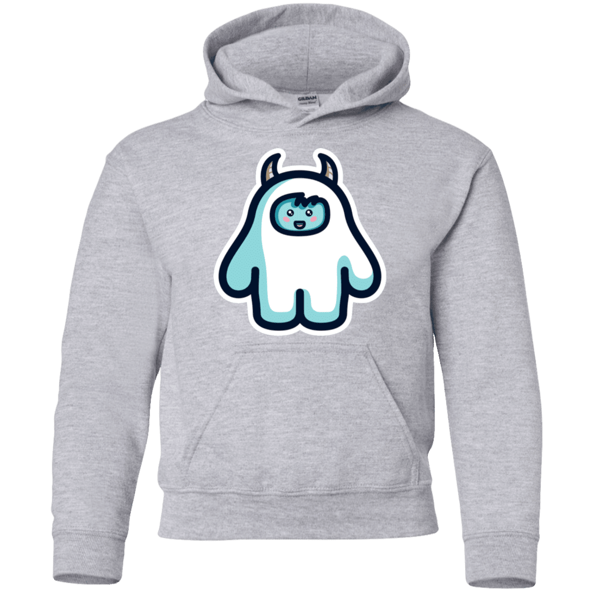 Sweatshirts Sport Grey / YS Kawaii Cute Yeti Youth Hoodie