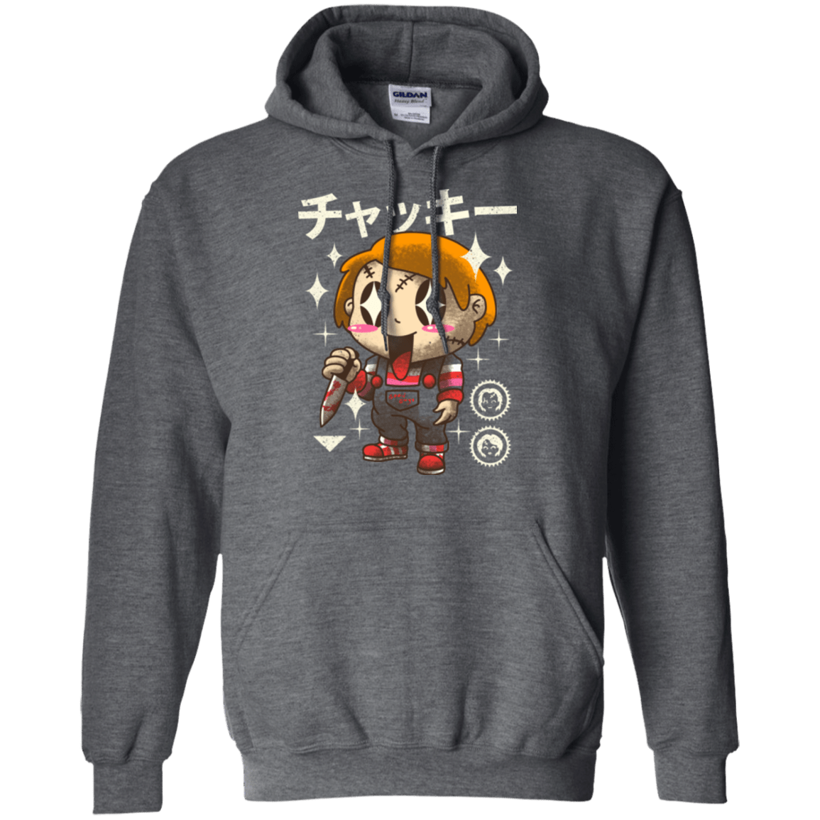 Sweatshirts Dark Heather / Small Kawaii Doll Pullover Hoodie