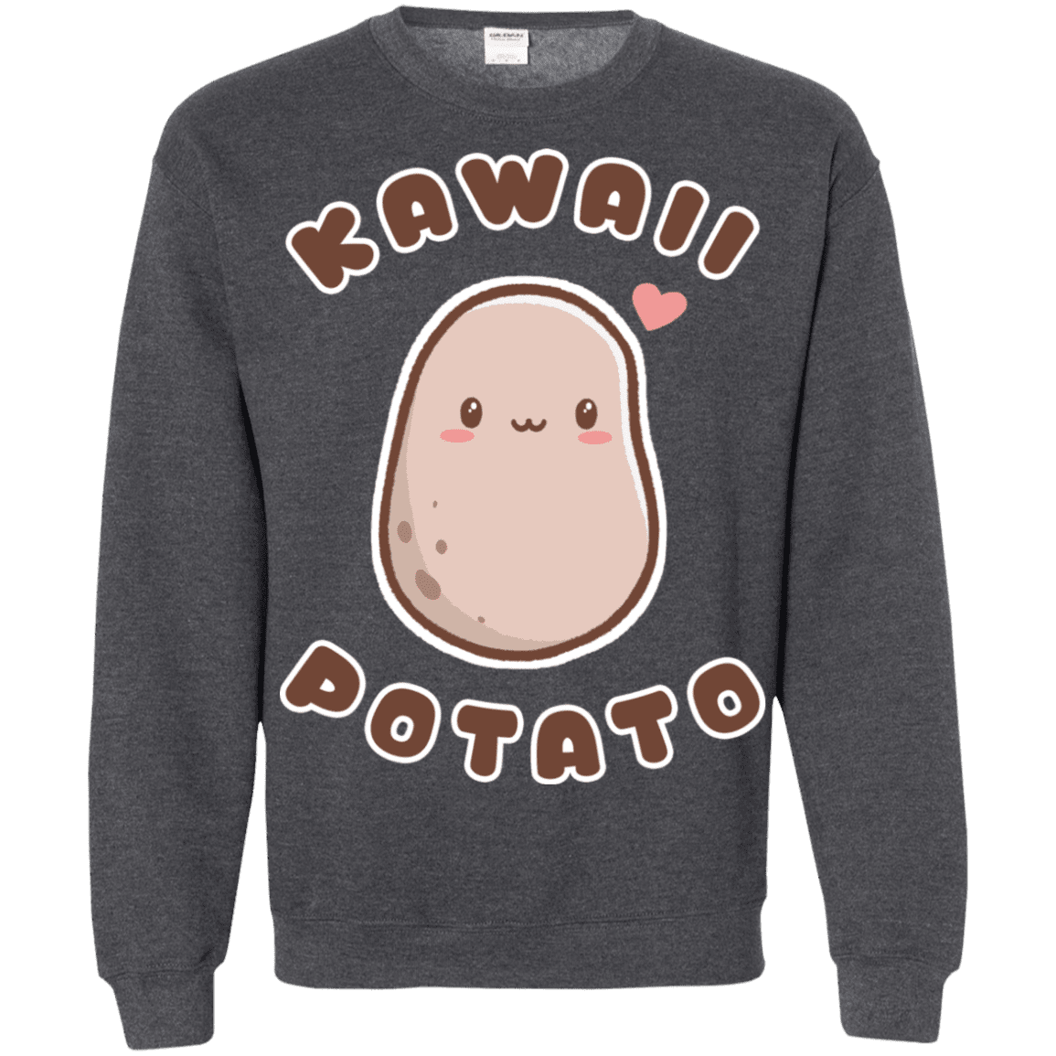 Sweatshirts Dark Heather / S Kawaii Potato Crewneck Sweatshirt